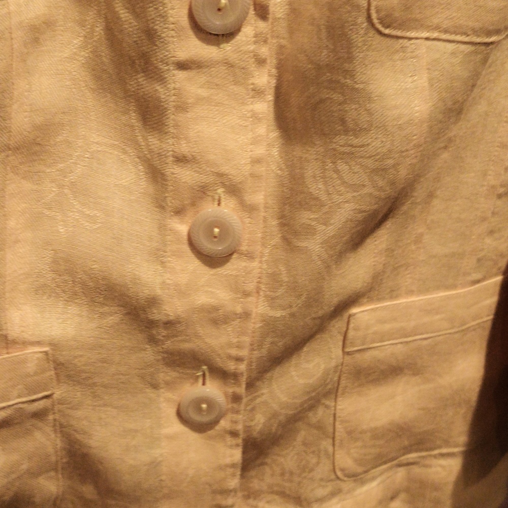 FINAL PRICE NWOT Jones New York Collection 100% Linen Gold Light Jacket - Picture 8 of 10